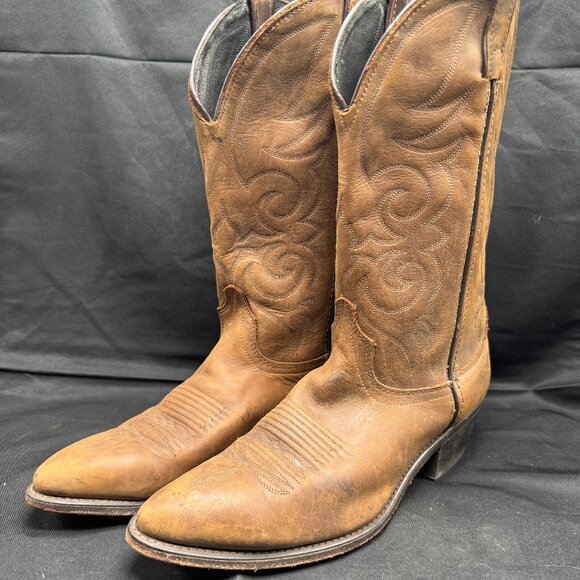 Vintage Laredo Women's Reva Embossed Snip Toe Cowboy Boots Size 11D - Picture 1 of 8